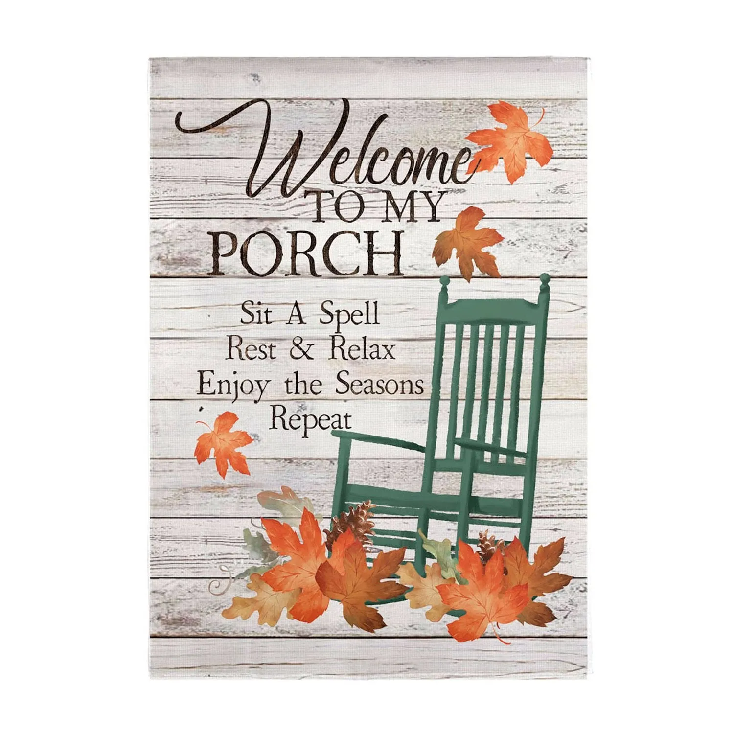Fall Porch Rules Welcome Garden Linen Flag,14l9973