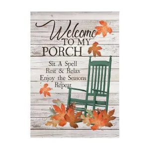 Fall Porch Rules Welcome Garden Linen Flag,14l9973