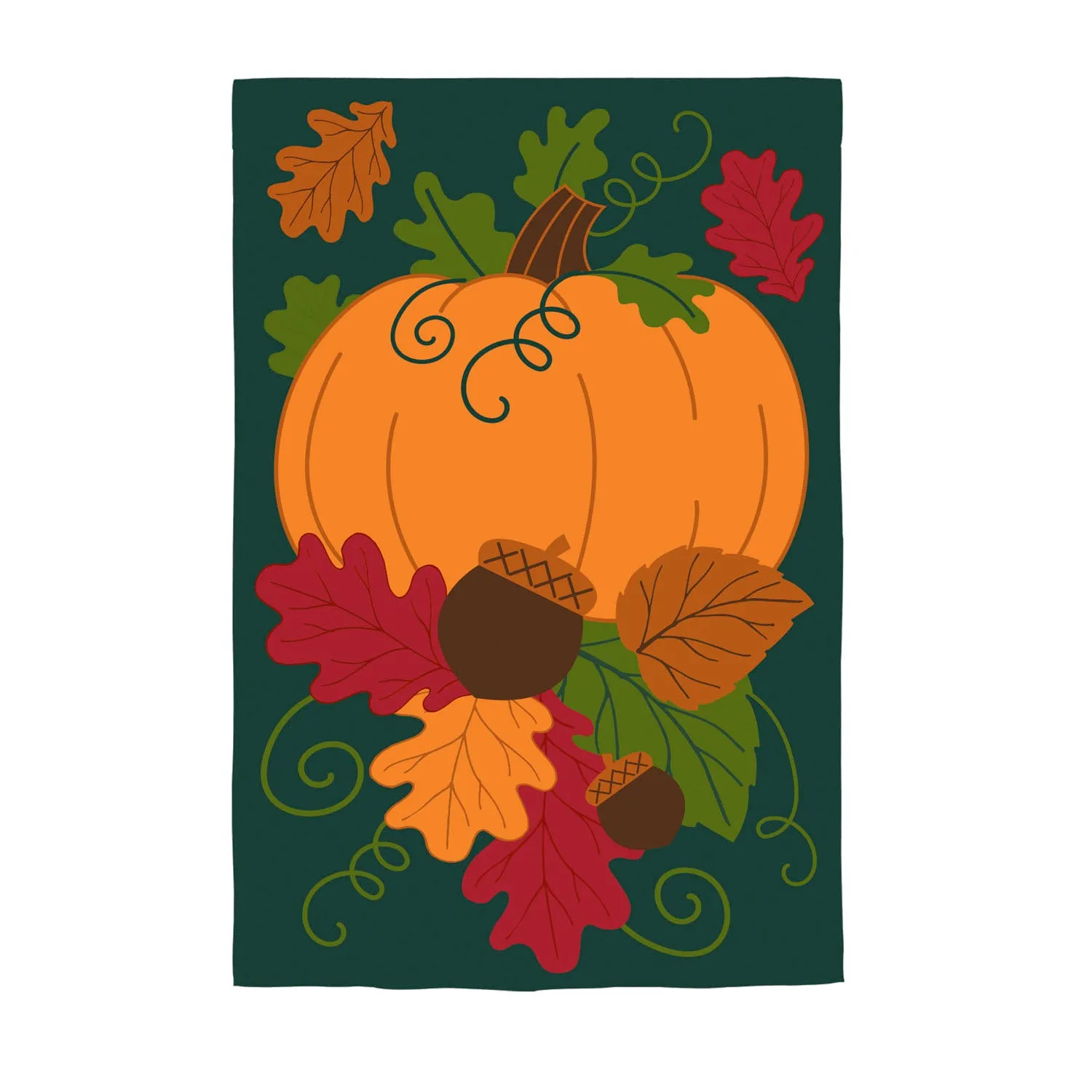 Fall Pumpkin and Leaves Garden Applique Flag,169174sa