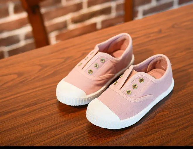 Fashion Simple Design Euro Size 22-37 children boys shoes casual lazy shoes canvas sneakers popular girls flats