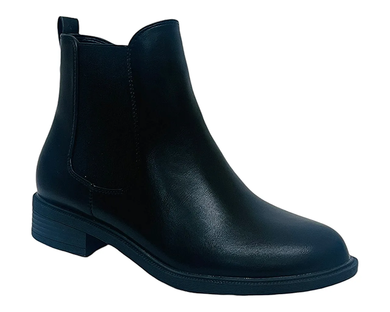 Faux Leather Smart Zip Ankle Boots