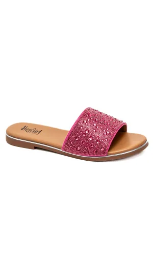 FINAL SALE: Pizzazz Sandals by Corkys - Pink Rhinestones