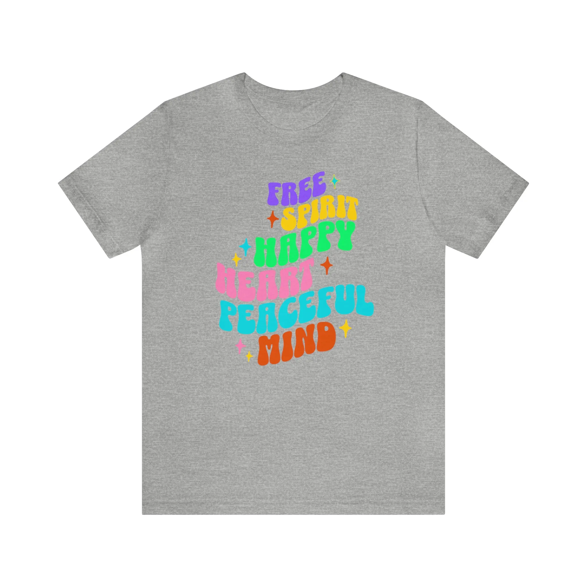 Free Spirit T-Shirt | Happy Heart Tee |  Bella Canvas 3001 Unisex |  Peaceful Mind Short Sleeve Tshirt