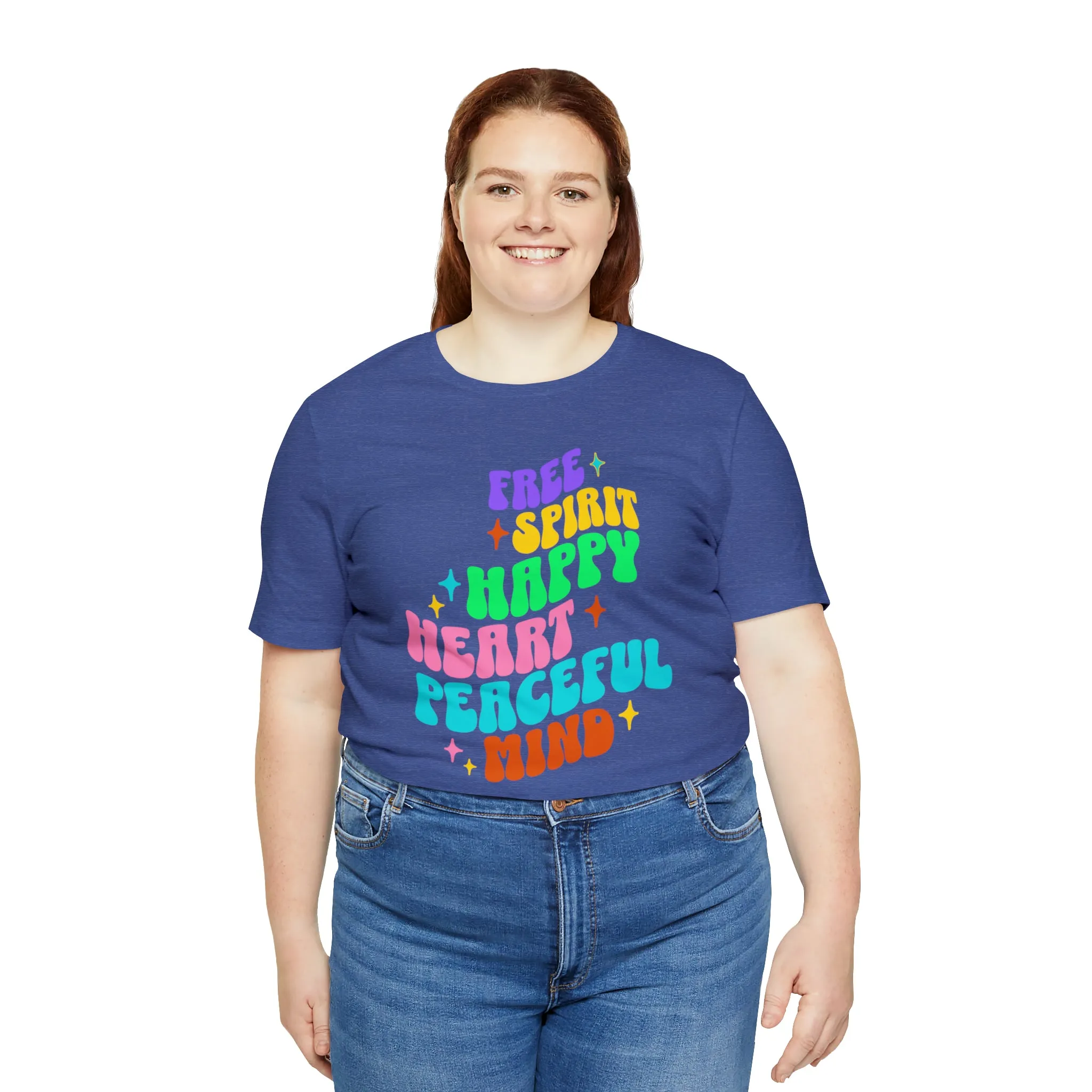 Free Spirit T-Shirt | Happy Heart Tee |  Bella Canvas 3001 Unisex |  Peaceful Mind Short Sleeve Tshirt