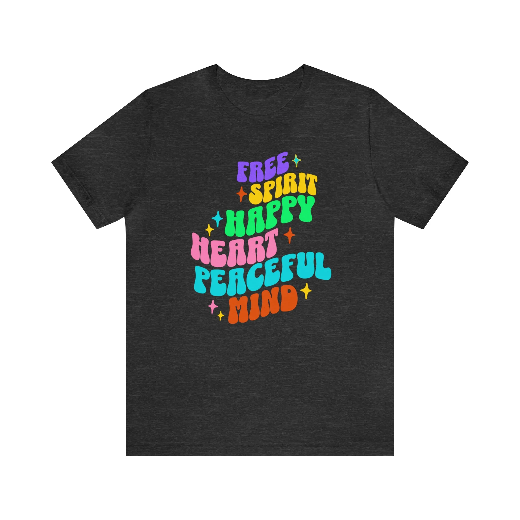 Free Spirit T-Shirt | Happy Heart Tee |  Bella Canvas 3001 Unisex |  Peaceful Mind Short Sleeve Tshirt