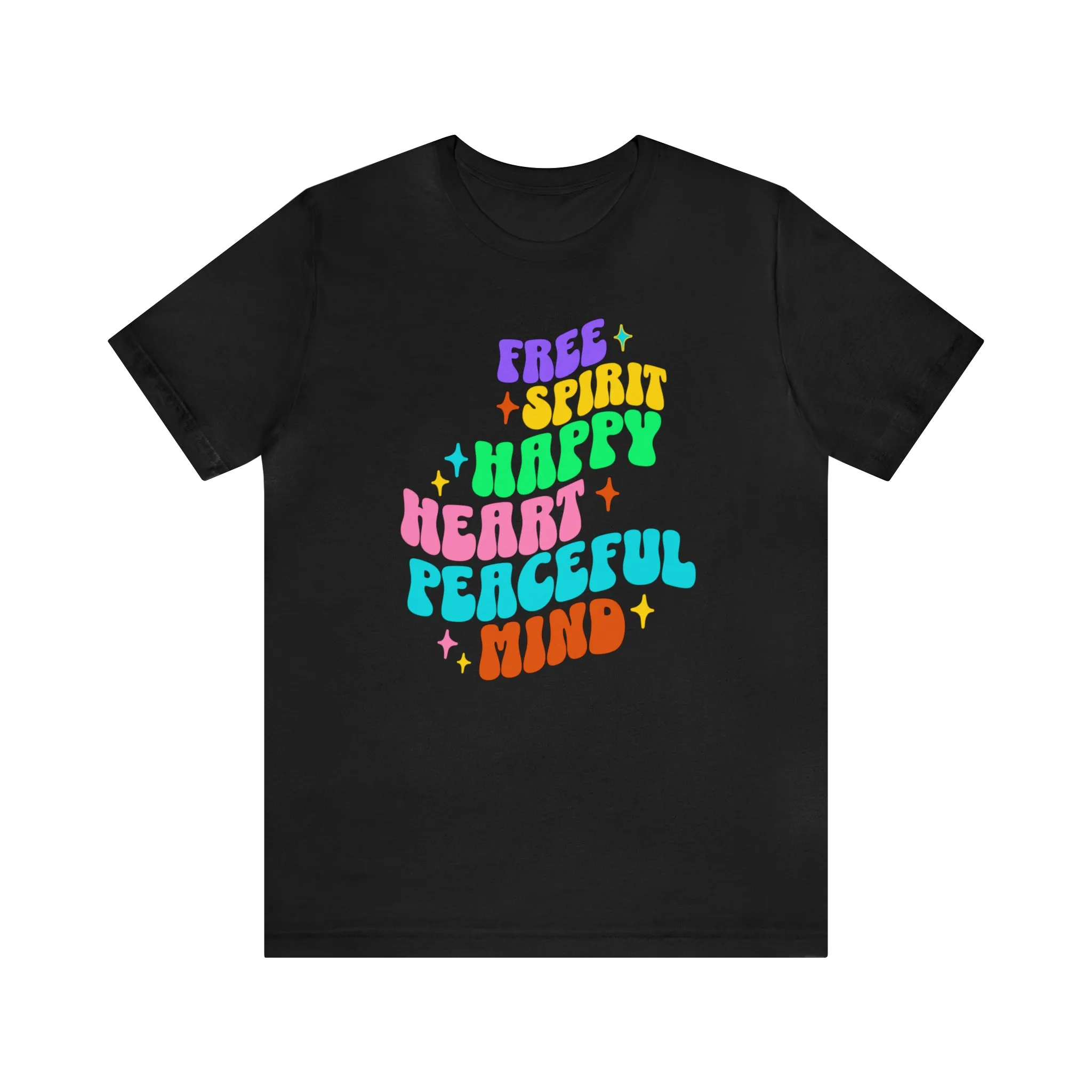 Free Spirit T-Shirt | Happy Heart Tee |  Bella Canvas 3001 Unisex |  Peaceful Mind Short Sleeve Tshirt