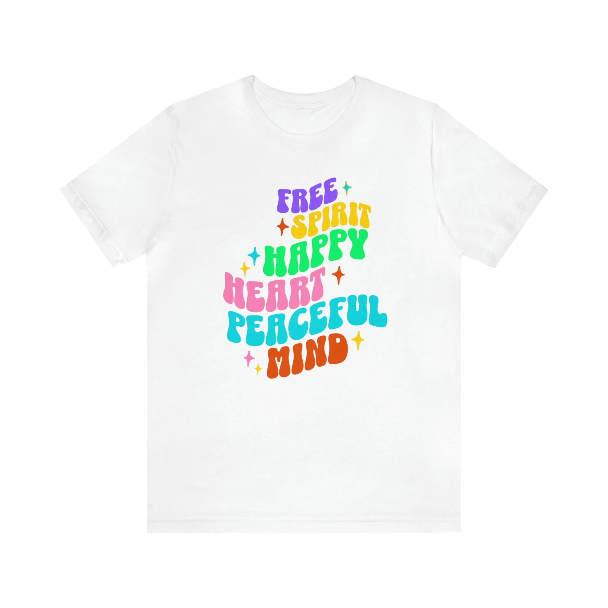 Free Spirit T-Shirt | Happy Heart Tee |  Bella Canvas 3001 Unisex |  Peaceful Mind Short Sleeve Tshirt