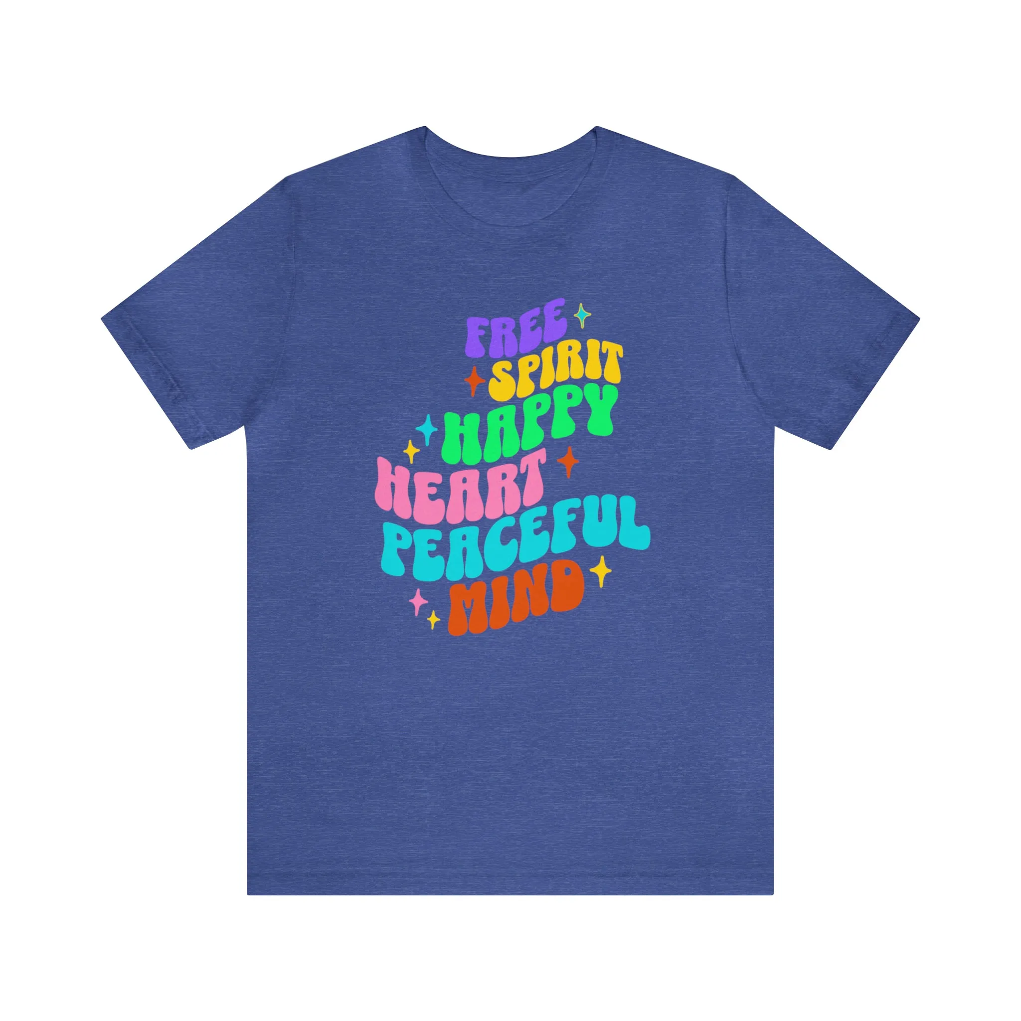Free Spirit T-Shirt | Happy Heart Tee |  Bella Canvas 3001 Unisex |  Peaceful Mind Short Sleeve Tshirt