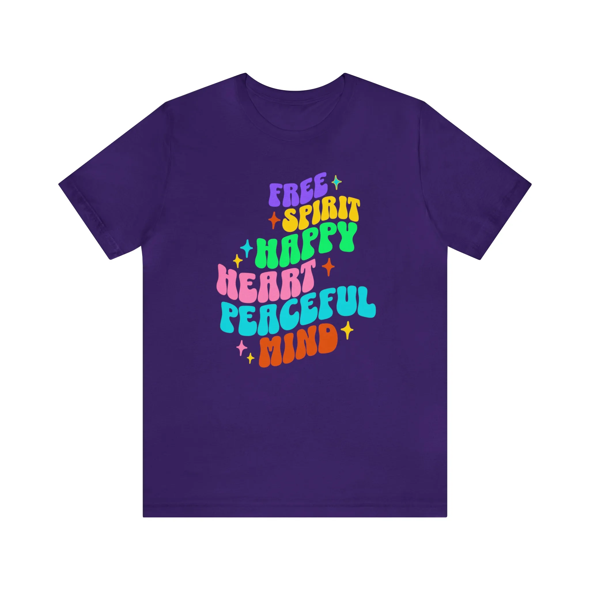 Free Spirit T-Shirt | Happy Heart Tee |  Bella Canvas 3001 Unisex |  Peaceful Mind Short Sleeve Tshirt