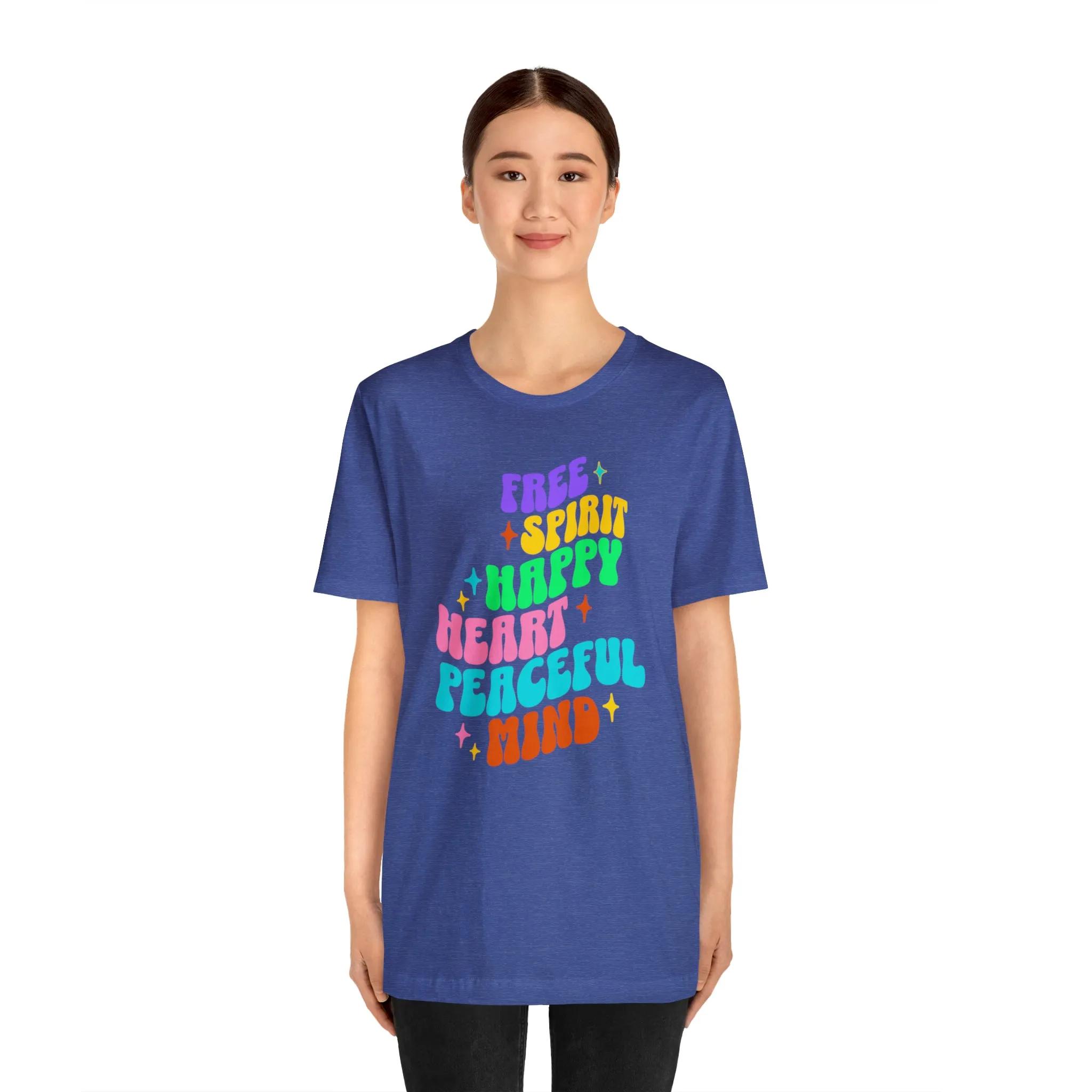 Free Spirit T-Shirt | Happy Heart Tee |  Bella Canvas 3001 Unisex |  Peaceful Mind Short Sleeve Tshirt