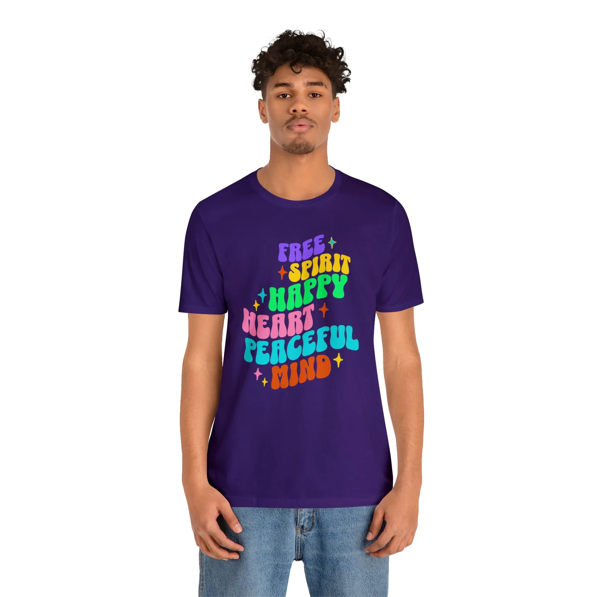 Free Spirit T-Shirt | Happy Heart Tee |  Bella Canvas 3001 Unisex |  Peaceful Mind Short Sleeve Tshirt