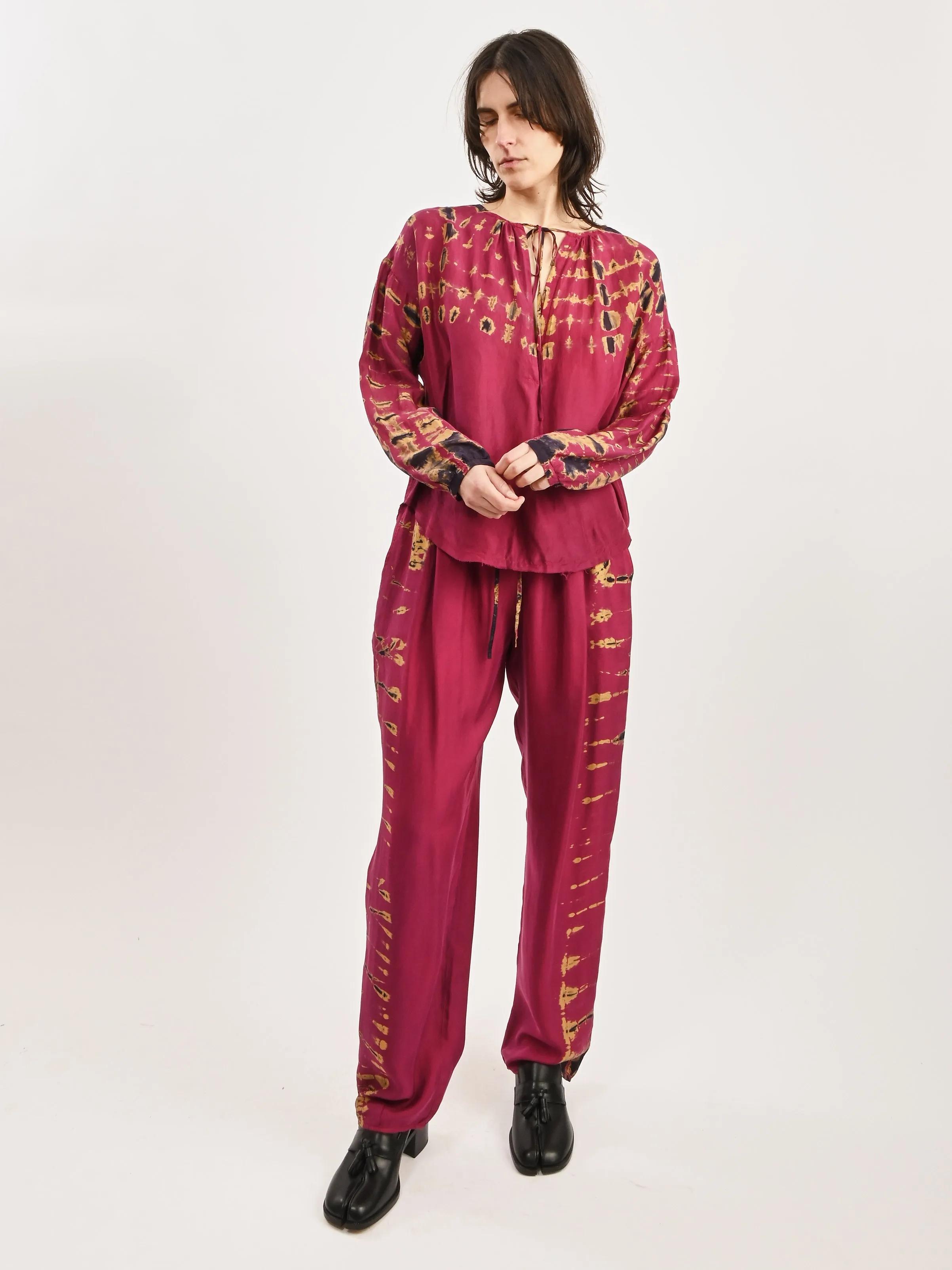 Fuchsia Poet Blouse