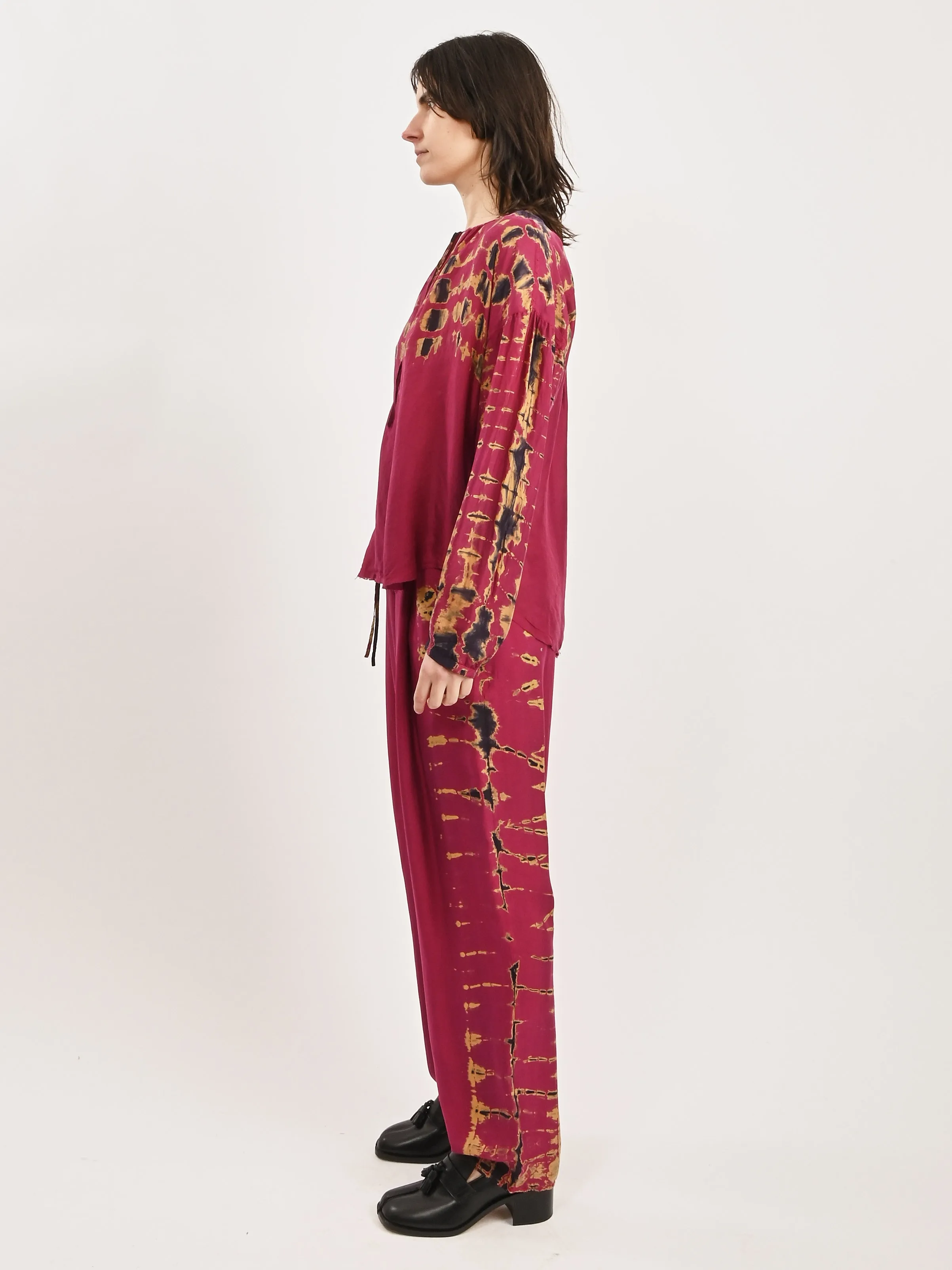 Fuchsia Poet Blouse