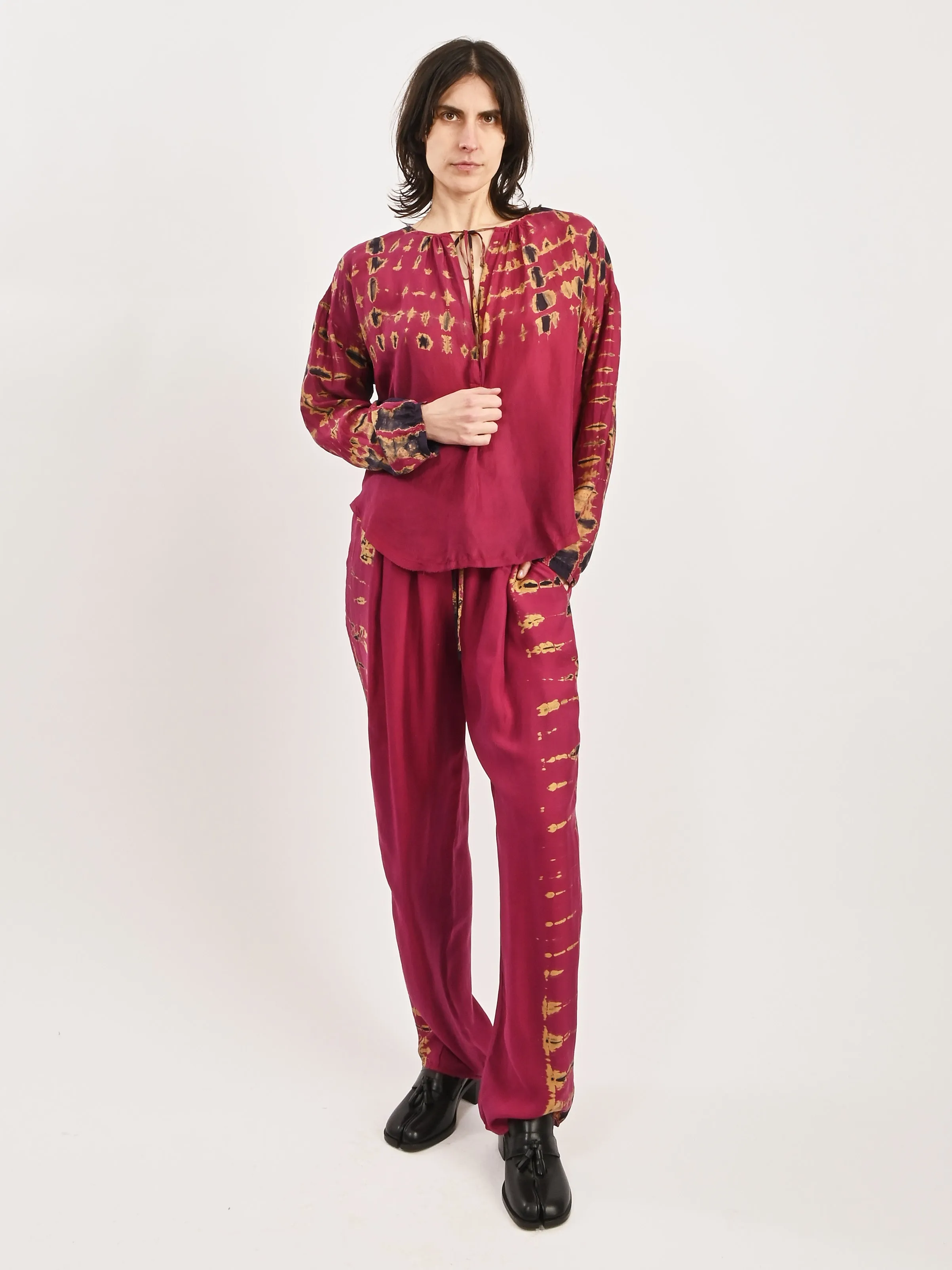 Fuchsia Poet Blouse