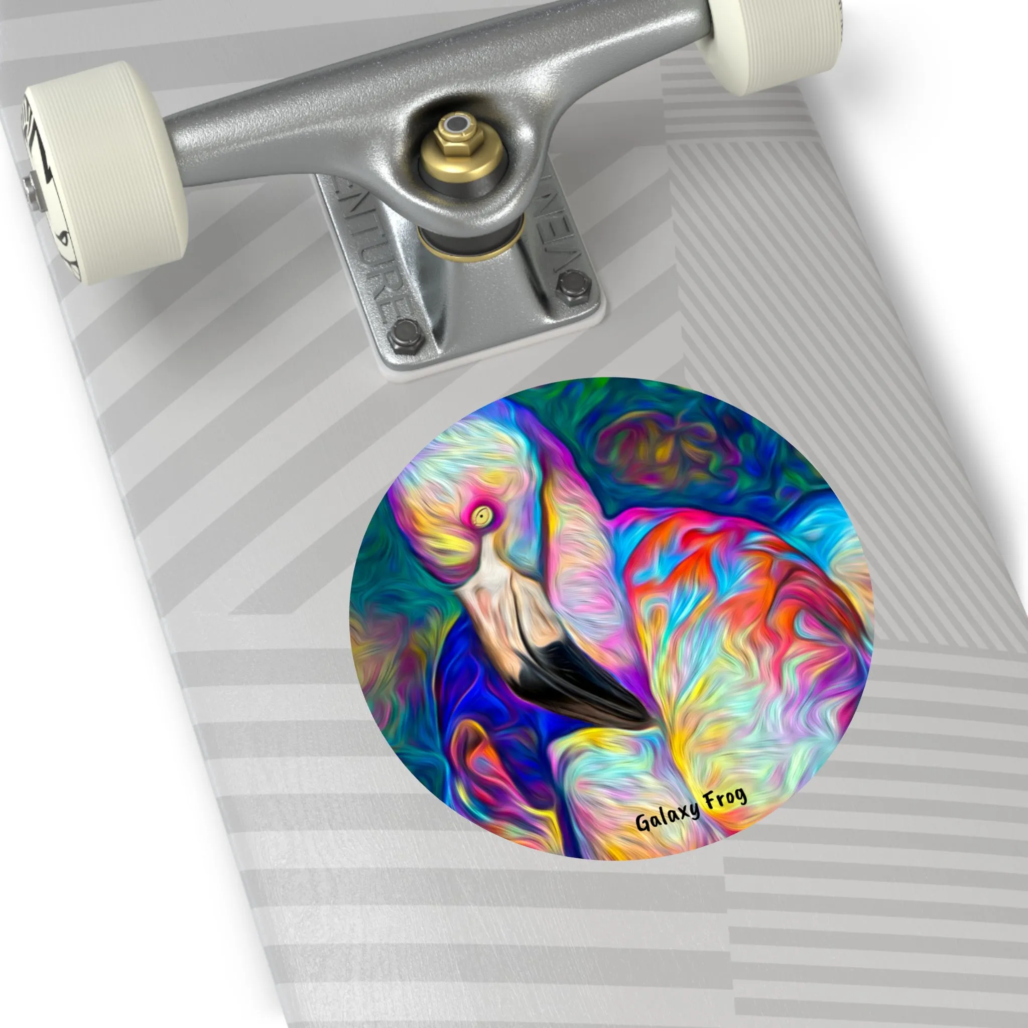 Galaxy Frog Flamingo Round Vinyl Stickers
