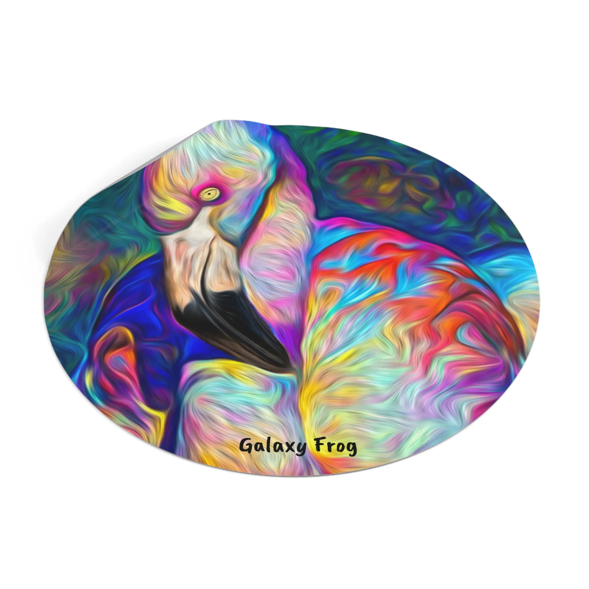 Galaxy Frog Flamingo Round Vinyl Stickers