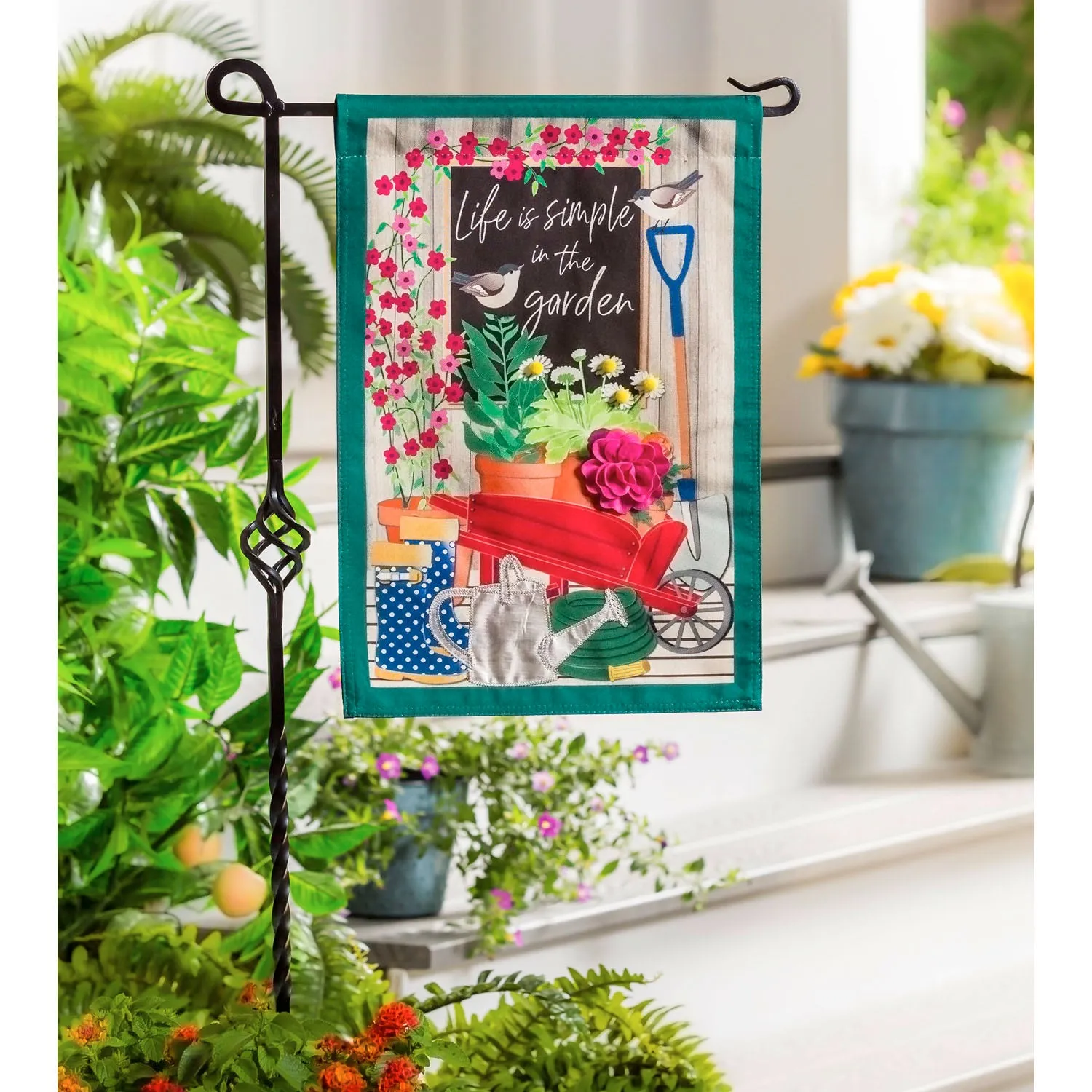 Garden Life Garden Linen Flag,14l9148