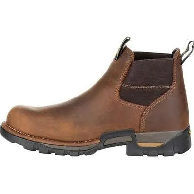 Georgia Men's Eagle One 4" Steel Toe Waterproof Chelsea Work Boot -Brown- GB00337
