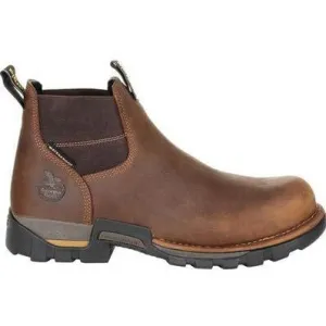 Georgia Men's Eagle One 4" Steel Toe Waterproof Chelsea Work Boot -Brown- GB00337