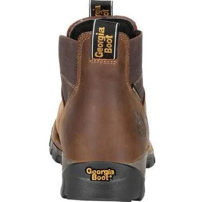 Georgia Men's Eagle One 4" Steel Toe Waterproof Chelsea Work Boot -Brown- GB00337