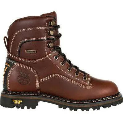 Georgia Women's AMP LT Logger Alloy Toe Waterproof Work Boot - Brown - GB00428