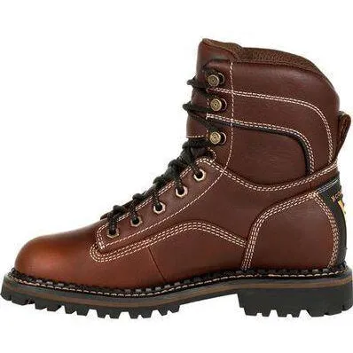 Georgia Women's AMP LT Logger Alloy Toe Waterproof Work Boot - Brown - GB00428