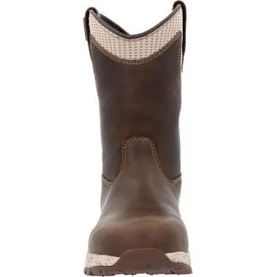Georgia Women's Eagle Trail 10" Waterproof Alloy Toe Work Boot -Brown- GB00557