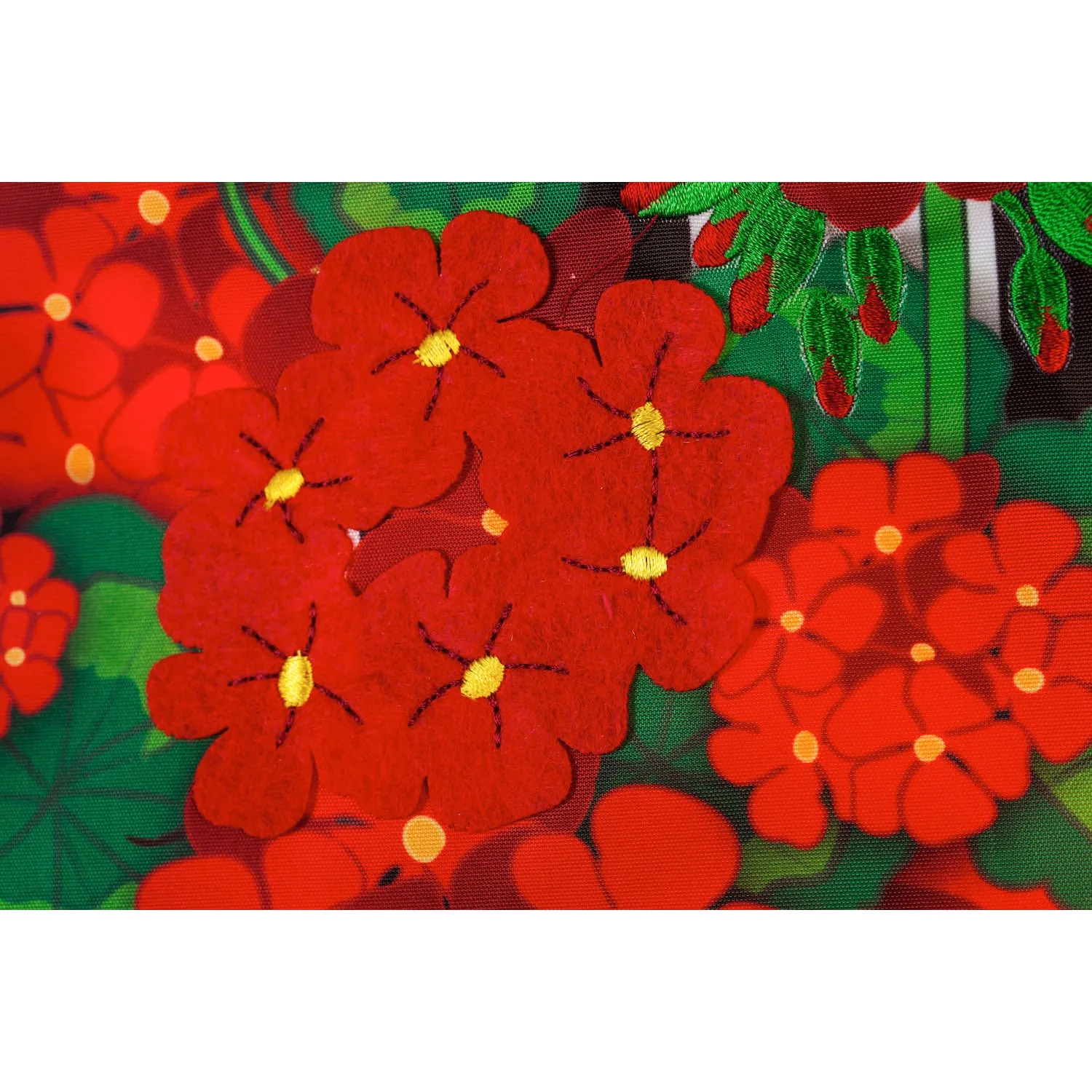 Geranium Basket Stripe House Applique Flag,159014
