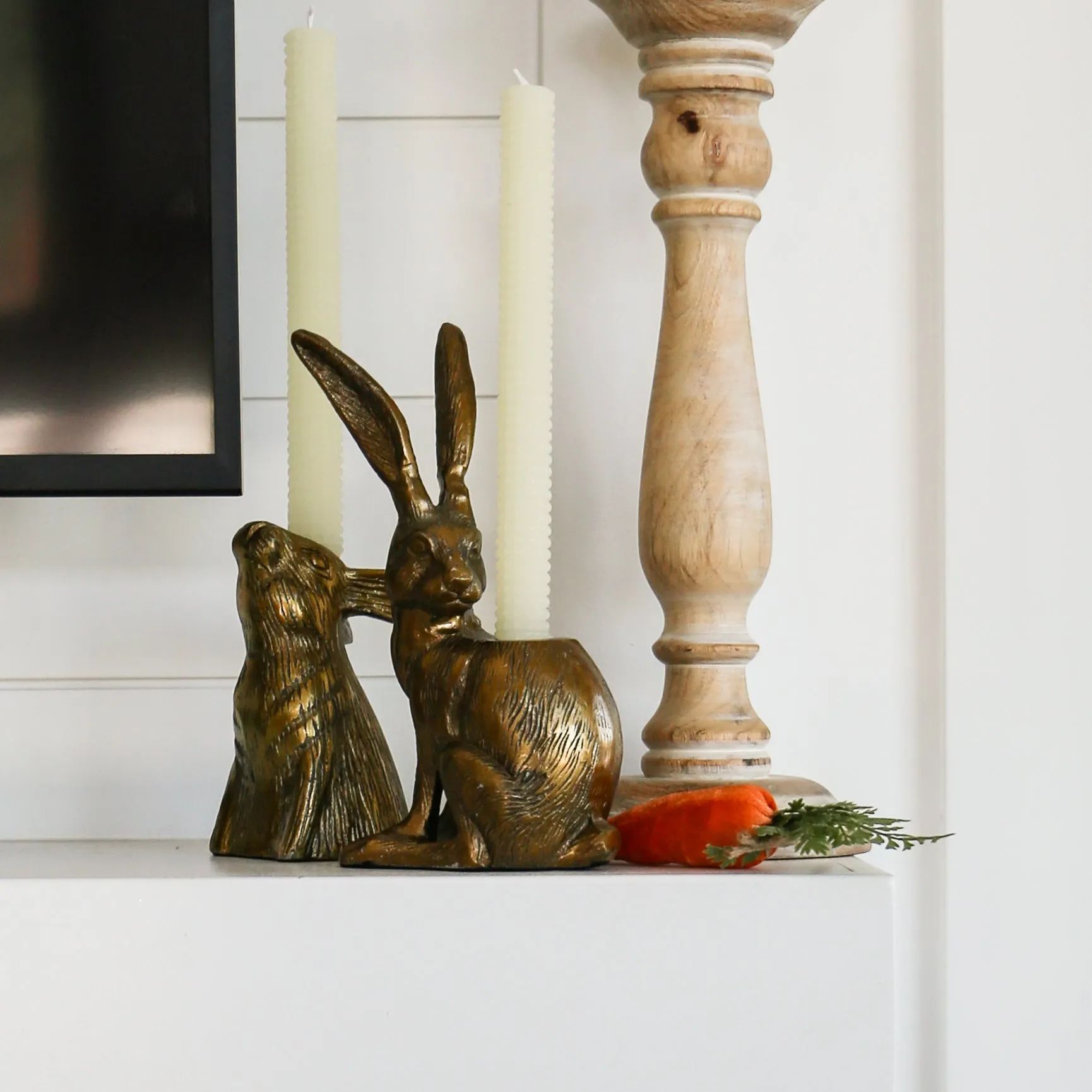 Gilded Hare Candle Holder