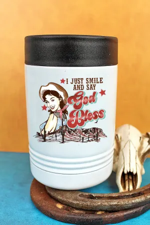 God Bless Smile Stainless Steel Hugger 12oz