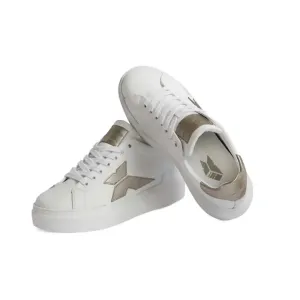 Gold Laced Leather Sneaky Women Sneakers for Spring Summer