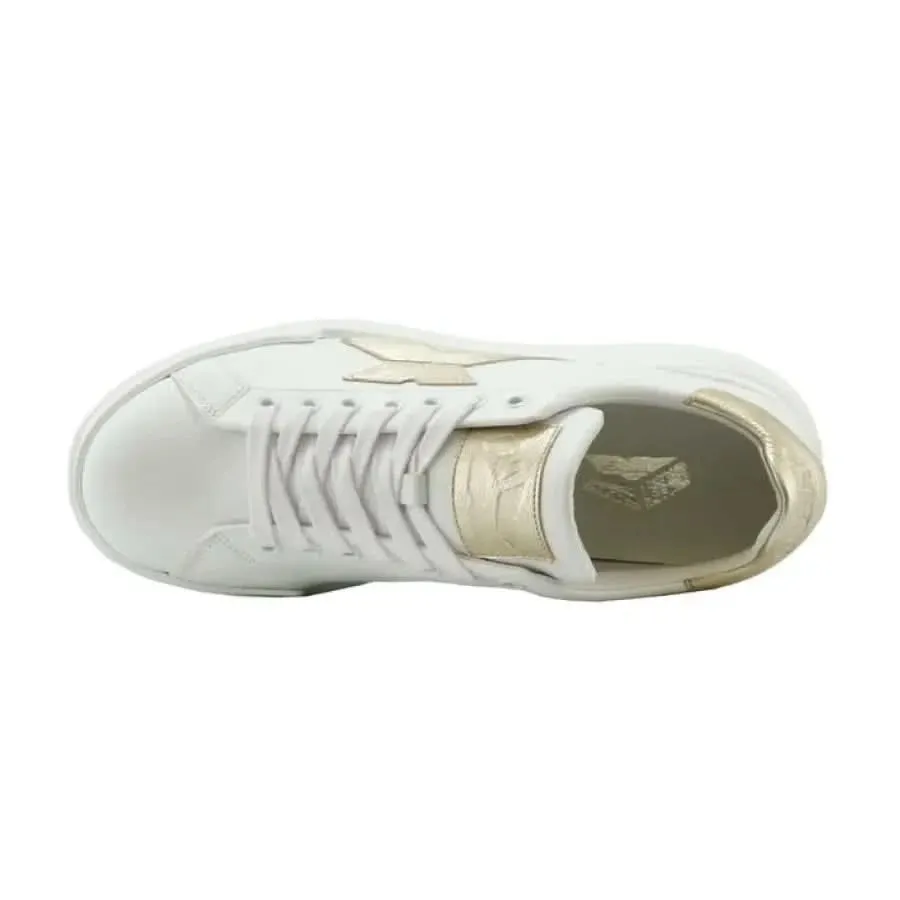 Gold Laced Leather Sneaky Women Sneakers for Spring Summer