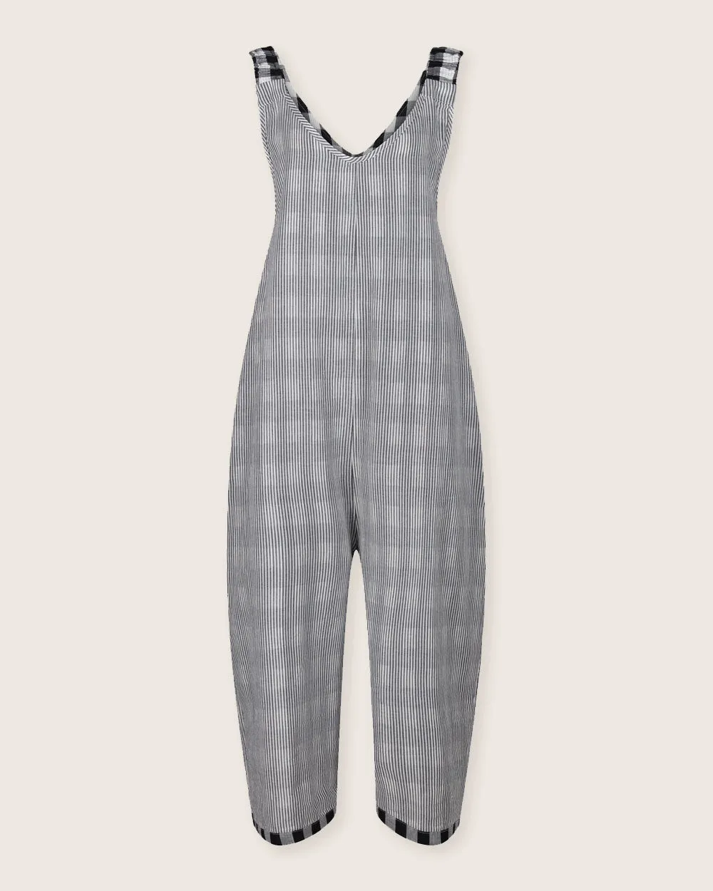 Grace Check & Stripe Reversible Dungarees