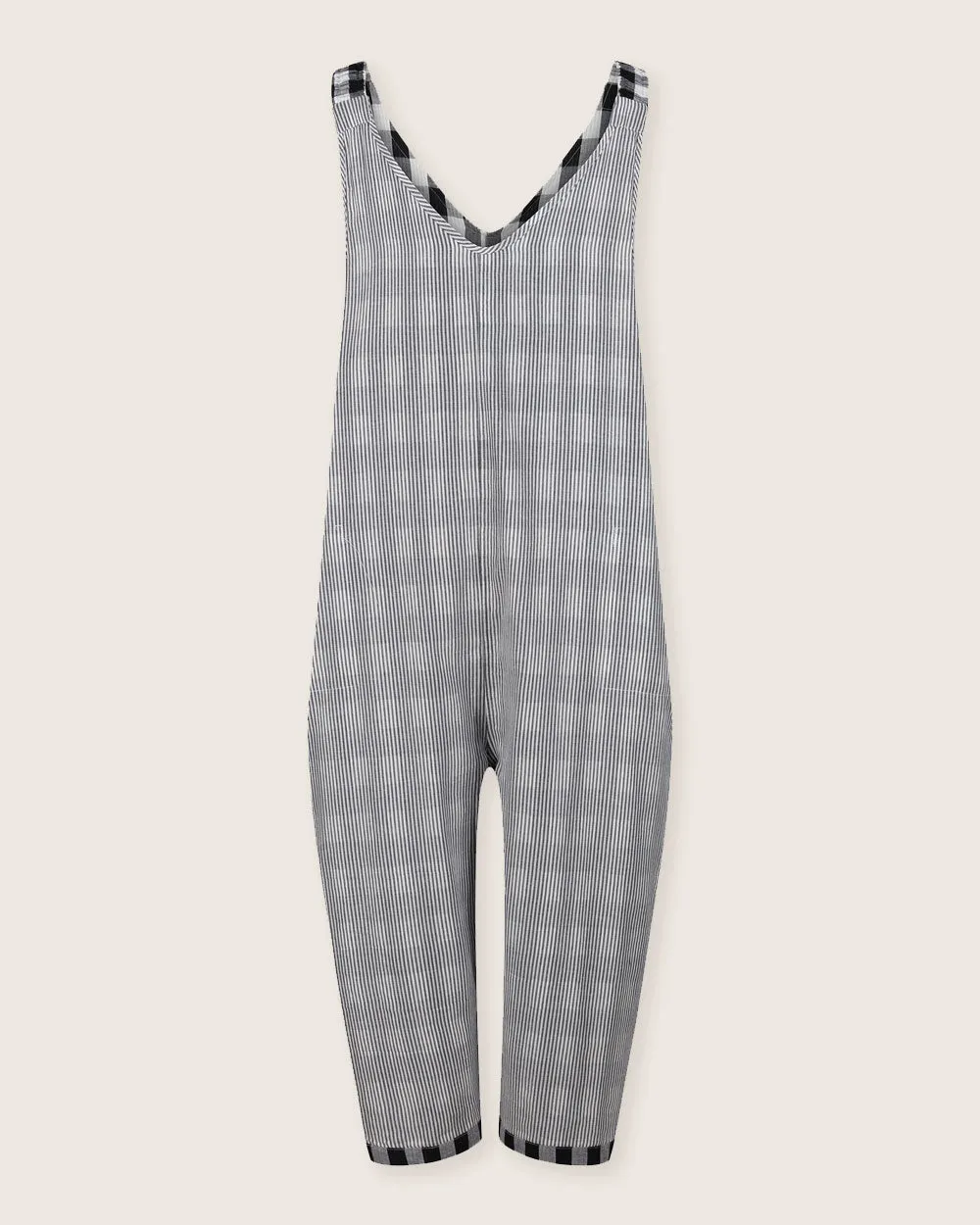 Grace Check & Stripe Reversible Dungarees