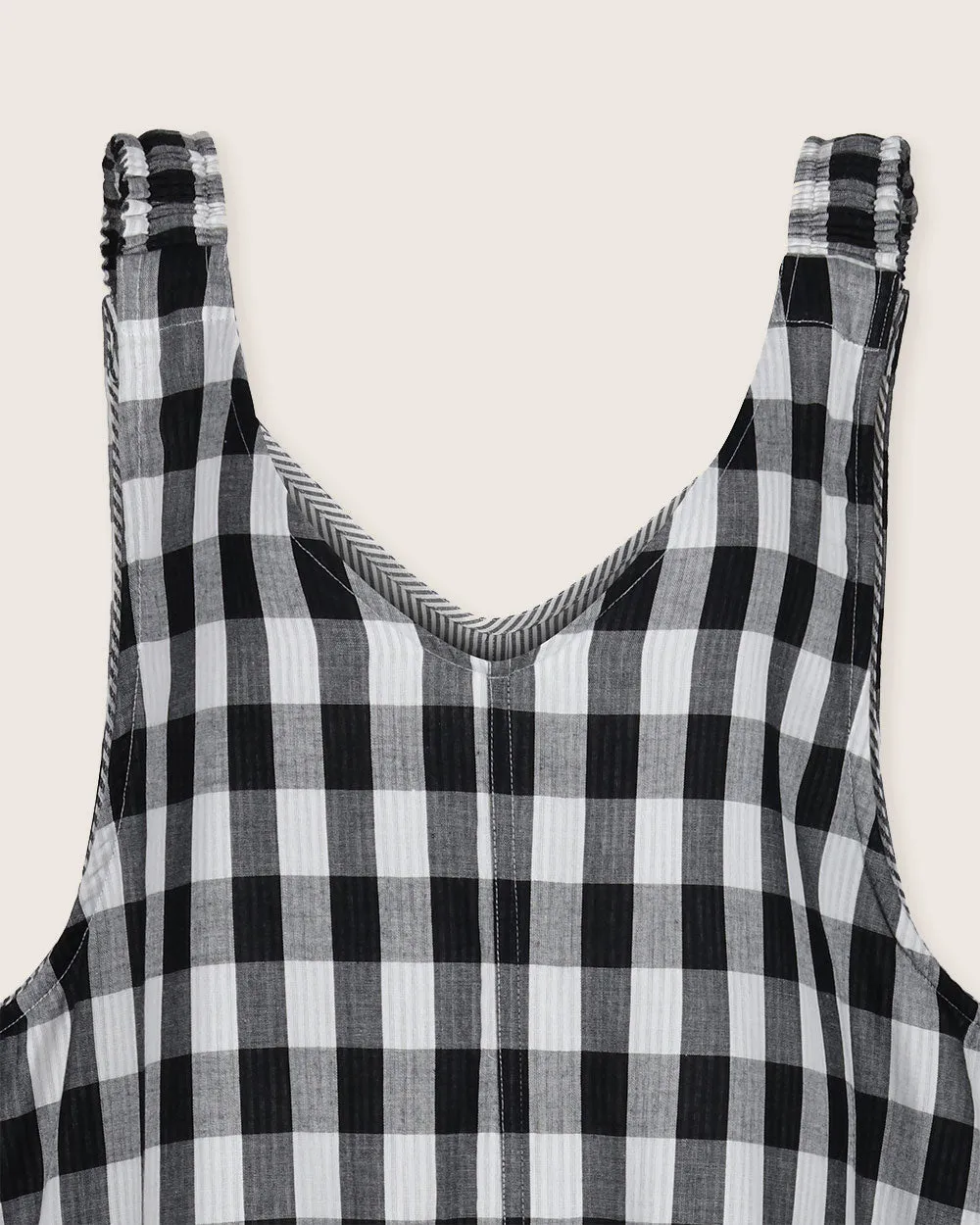 Grace Check & Stripe Reversible Dungarees