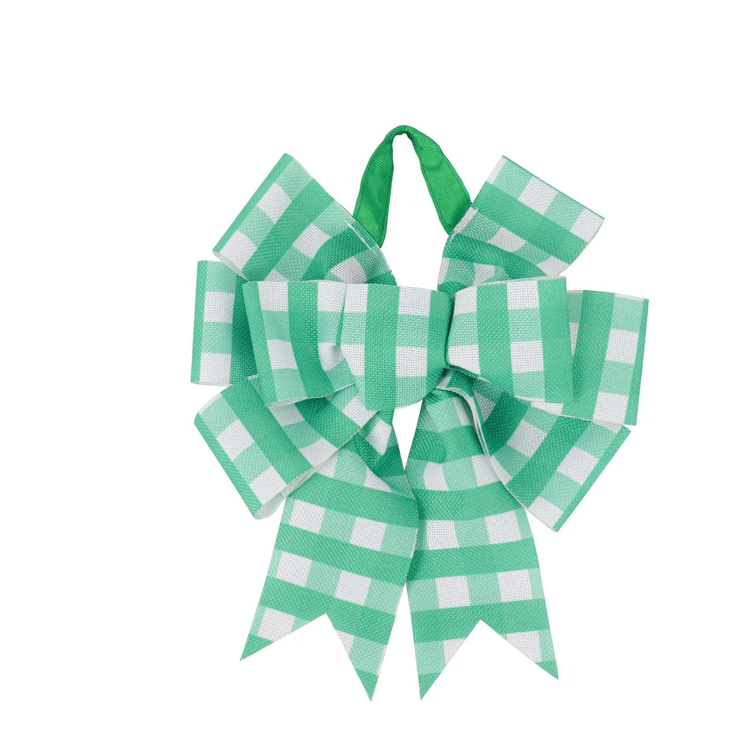 Green Plaid Door Tag Bow,2dtb2224