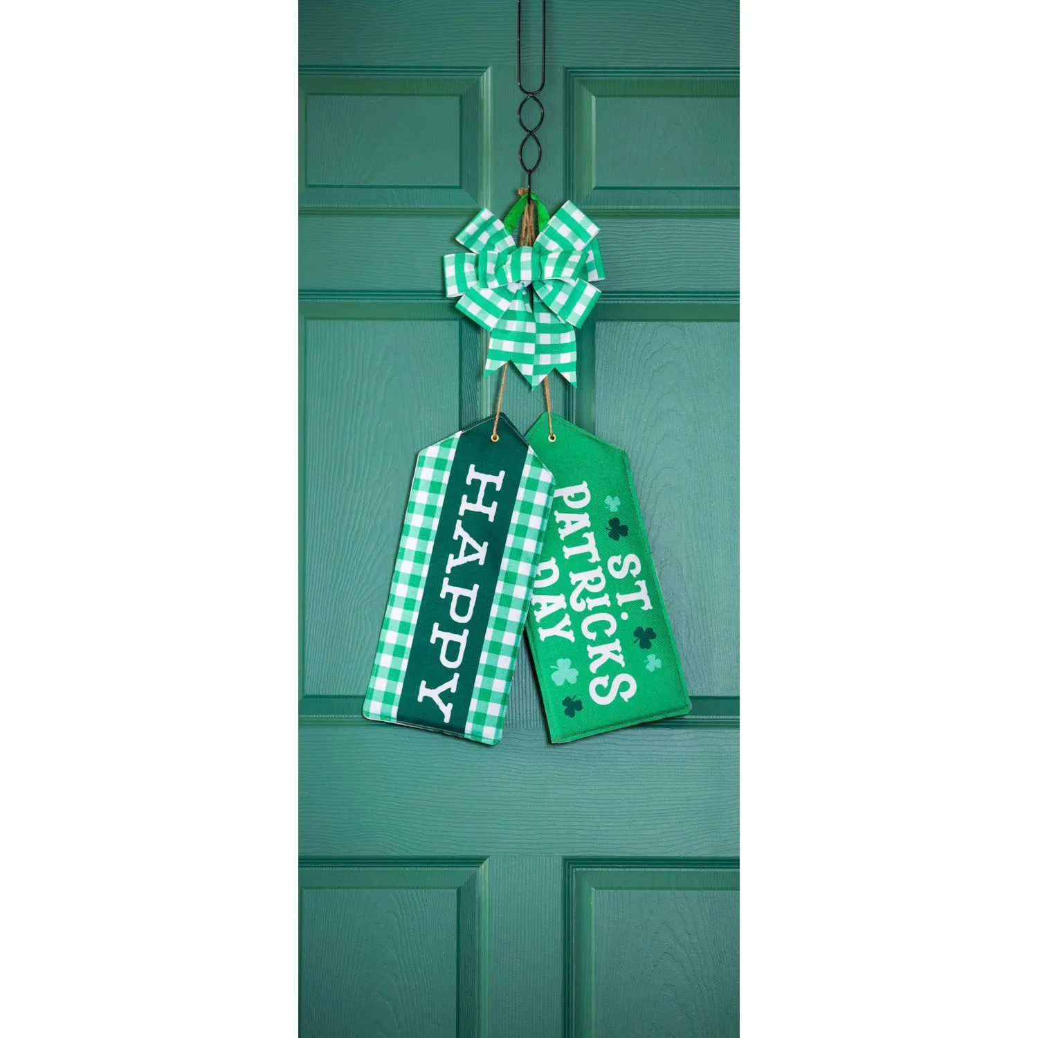 Green Plaid Door Tag Bow,2dtb2224