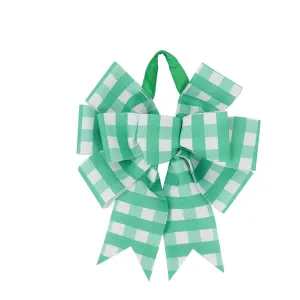 Green Plaid Door Tag Bow,2dtb2224