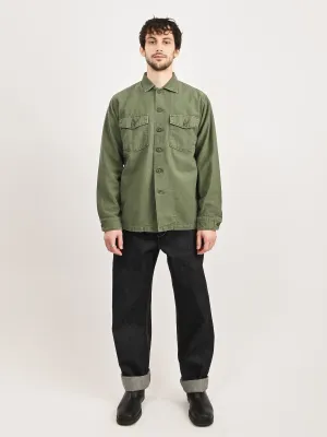 Green Used Wash U.S Army Fatigue Shirt