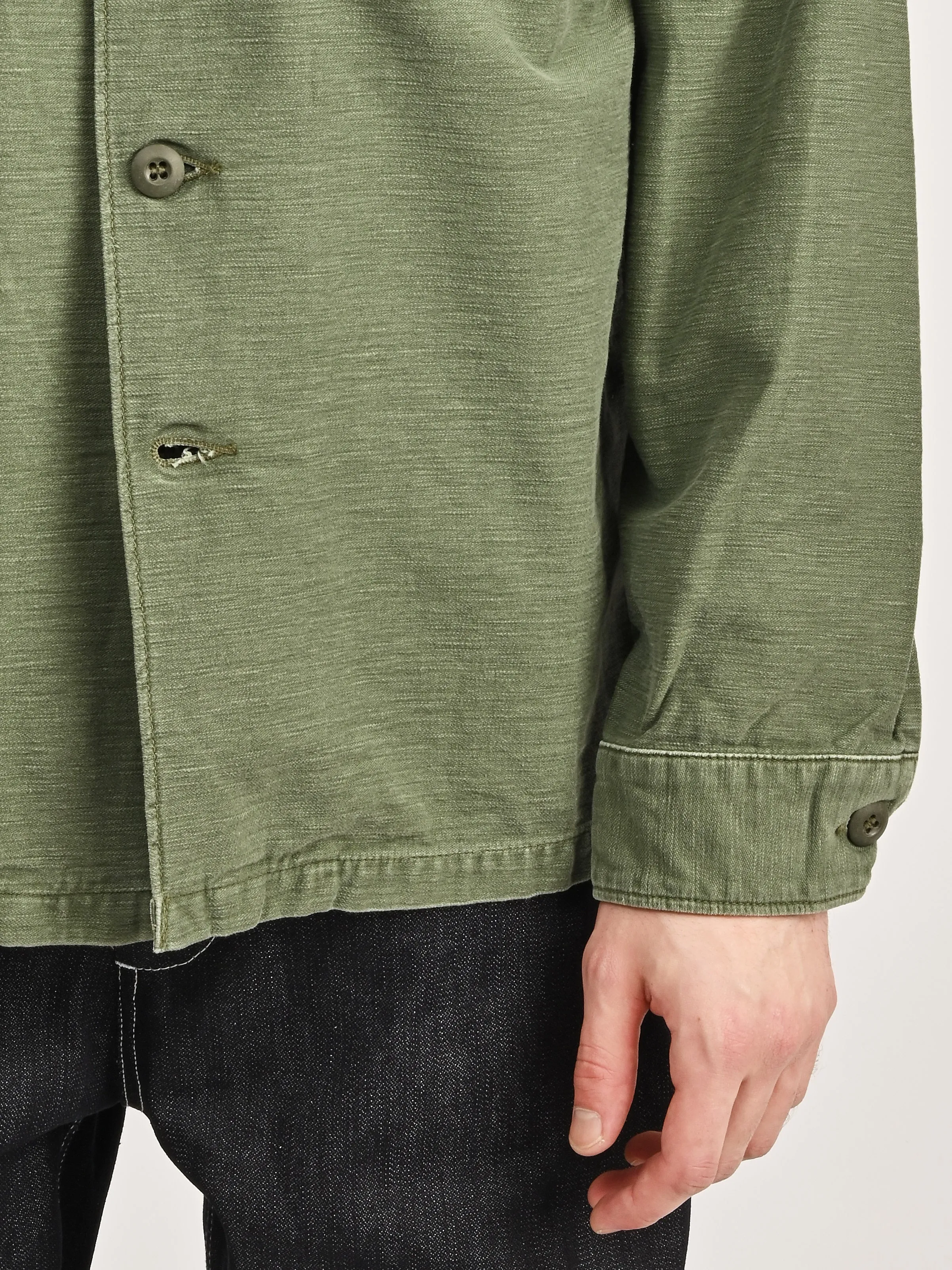 Green Used Wash U.S Army Fatigue Shirt