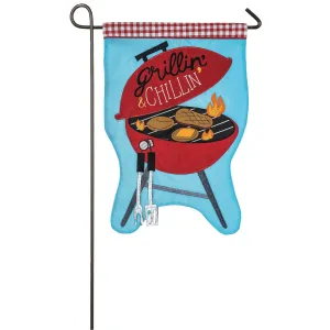 Grillin' and Chillin' Garden Applique Flag,168944