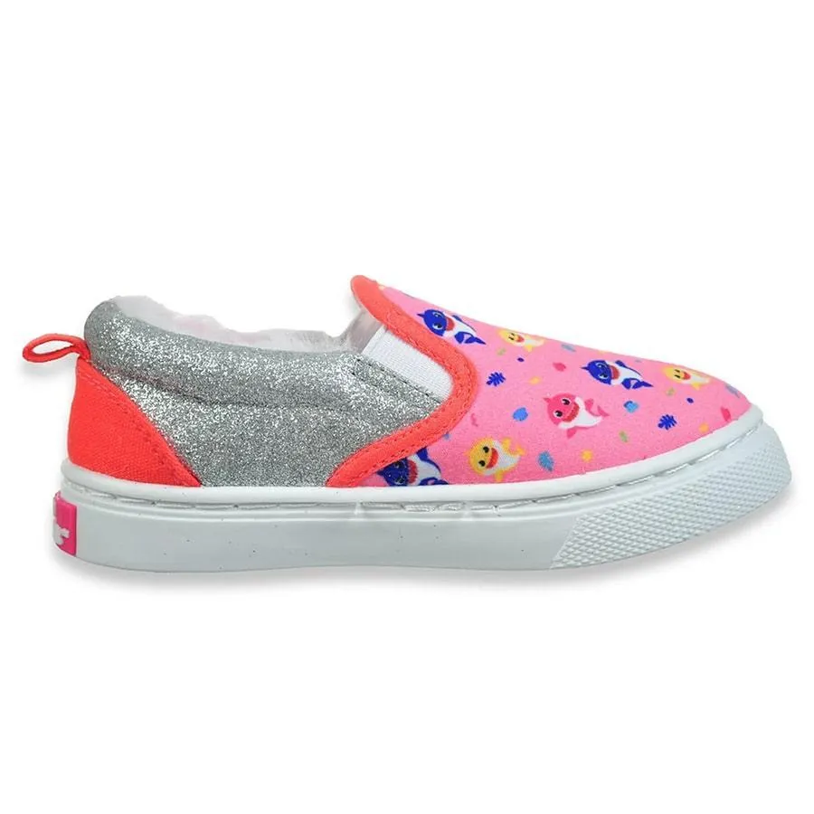Ground Up Baby Shark Toddler Girls Fur-lined Canvas Shoes