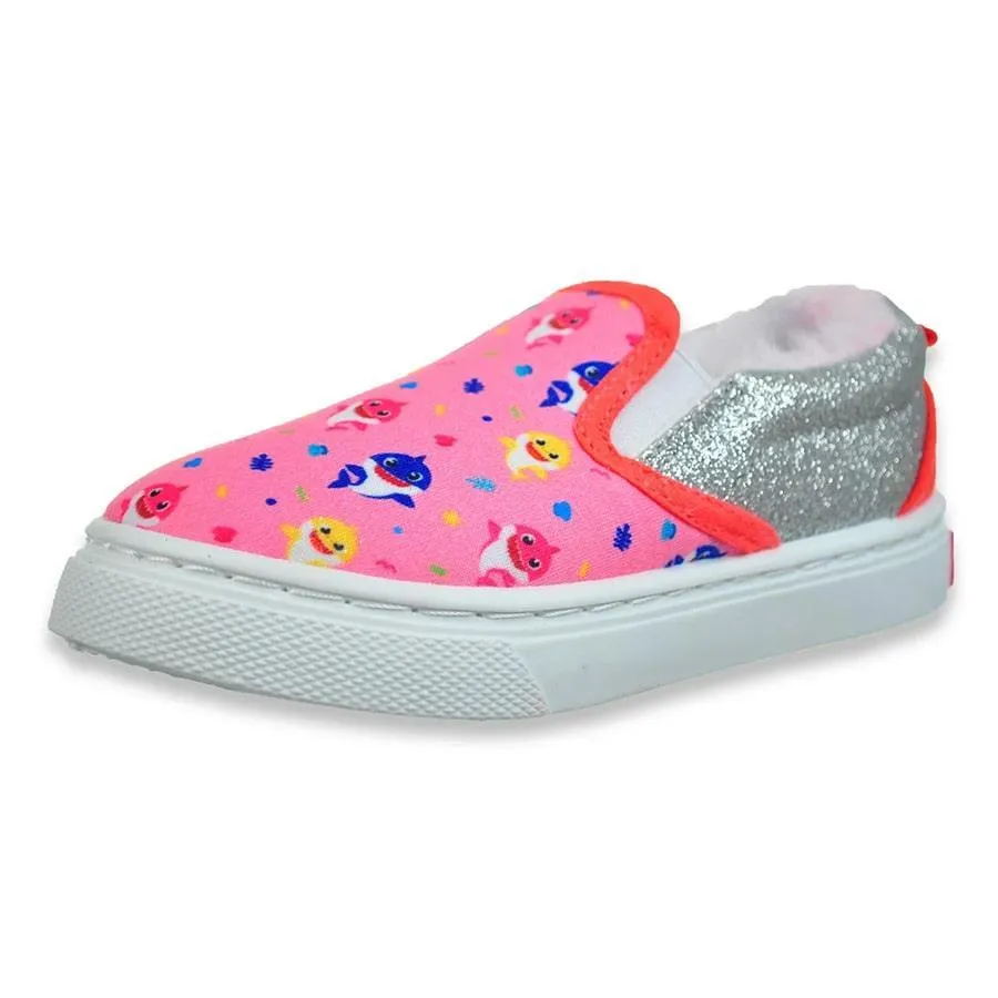 Ground Up Baby Shark Toddler Girls Fur-lined Canvas Shoes