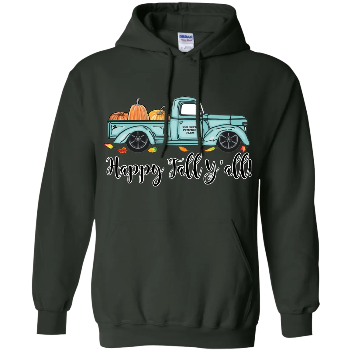 Happy Fall Y’all Pumpkin Farm Hoodie – Cozy Autumn Truck Design on a Gildan Hoodie