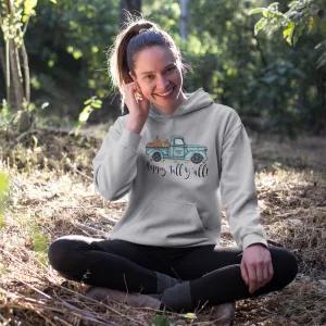 Happy Fall Y’all Pumpkin Farm Hoodie – Cozy Autumn Truck Design on a Gildan Hoodie