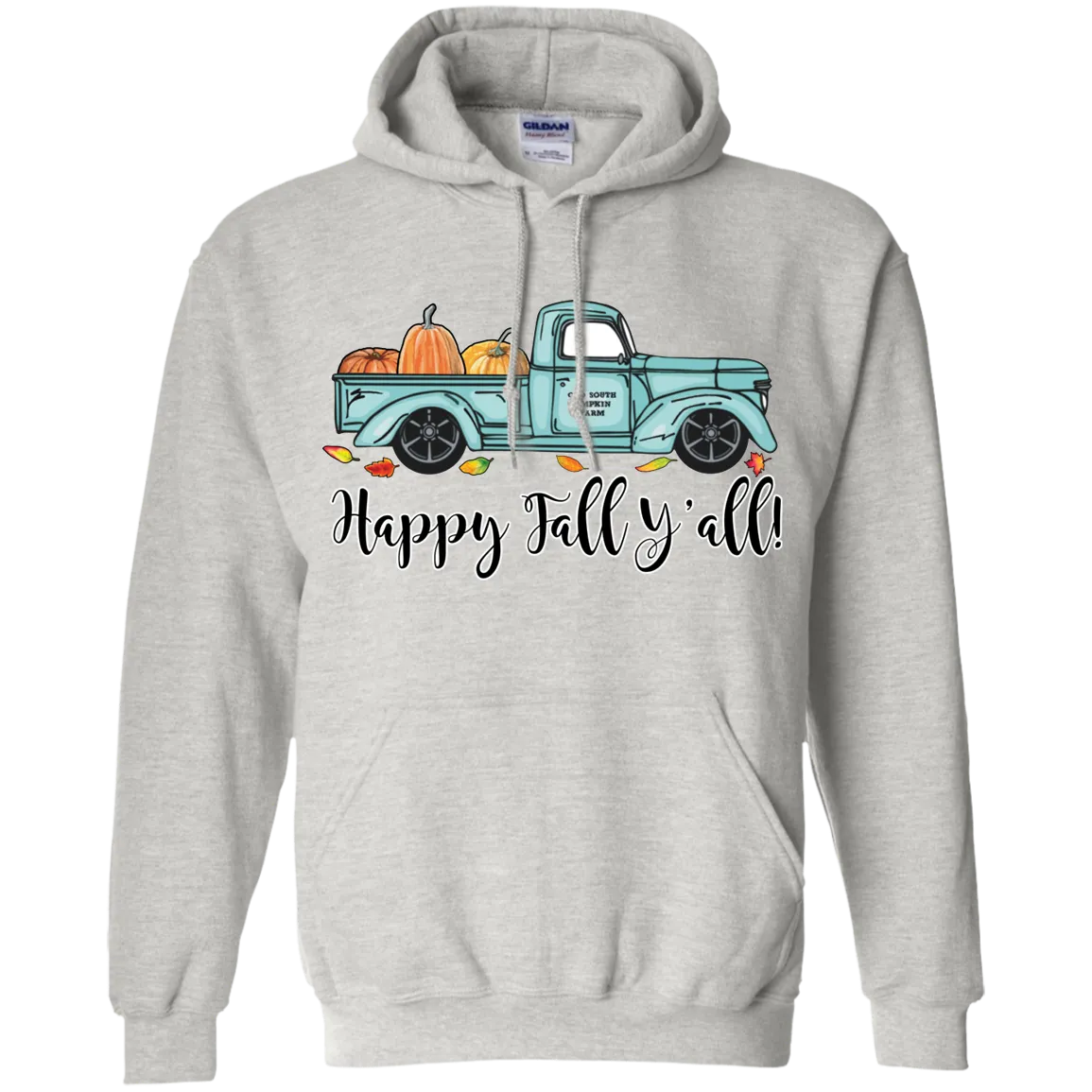 Happy Fall Y’all Pumpkin Farm Hoodie – Cozy Autumn Truck Design on a Gildan Hoodie