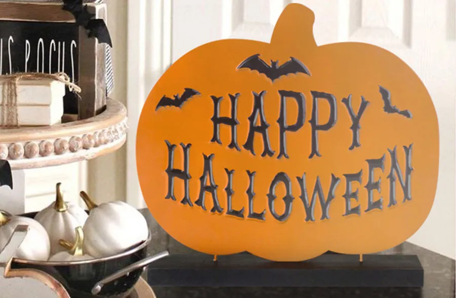 Happy Halloween Tabletop Pumpkin
