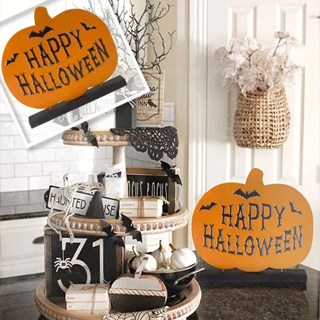 Happy Halloween Tabletop Pumpkin