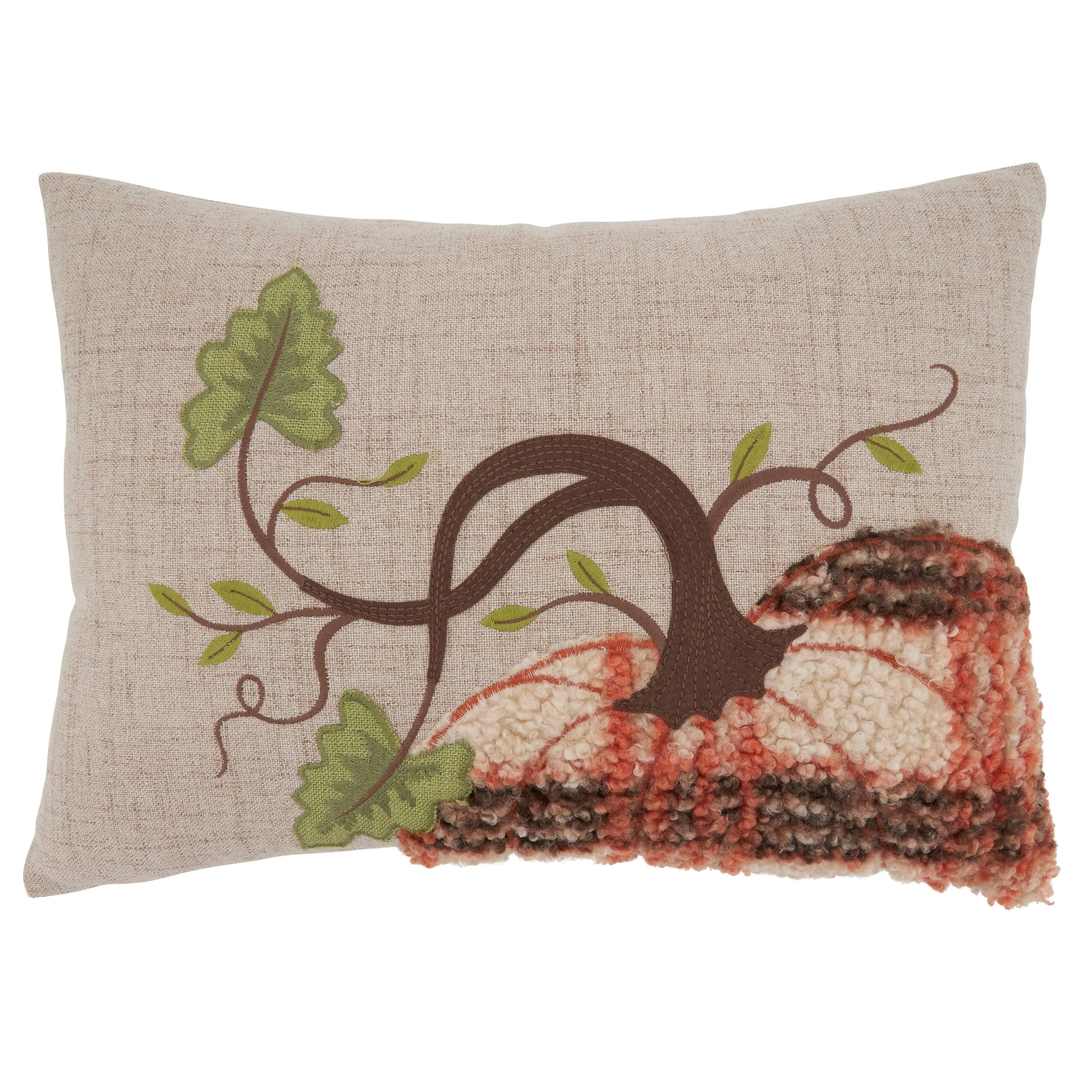 Harvest Plaid Pumpkin Pillow