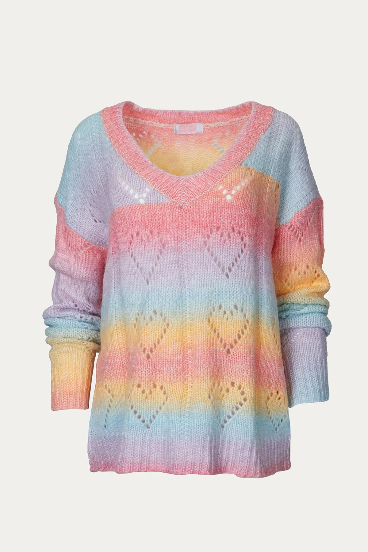 HEART V-NECK KNIT SWEATER